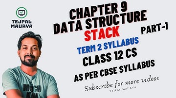 Chapter 9 Data Structure Stack |Part 1 | Class 12 CS |Stack Operation | Push ,Pop ,Overflow