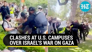 U.S. Riot Police Clash With Pro-Palestine Students As Protest Fire Spreads To More Campuses