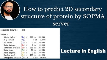 SOPMA Server. How to predict 2D secondary structure of protein by SOPMA Server  lecture in English