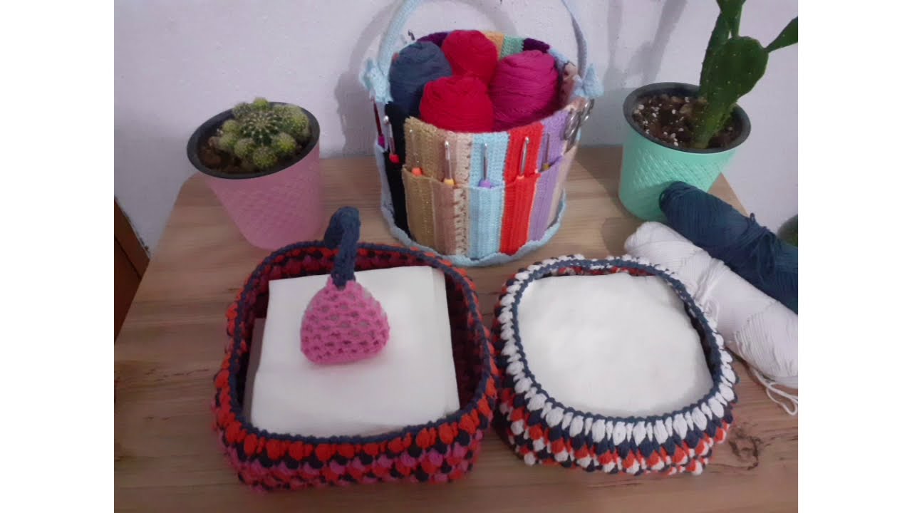 tıg işi yün pecetelik yapımı 1 saat de örün kullanın napkin holder making wool knitting model diy
