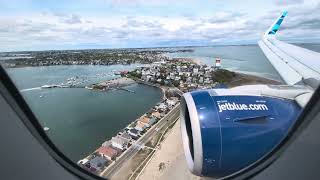 JetBlue flight Amsterdam Netherlands to Boston Massachusetts Flight 32 landing