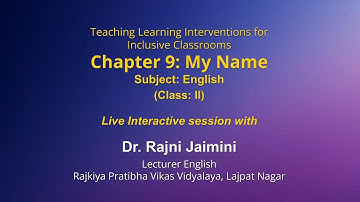 Live Interaction on PMeVIDYA : Teaching Learning Interventions for Inclusive Classrooms
