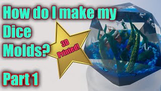 How do I make my Dice molds? 2 part silicone molded 3D printed dice mold forms! Part 1