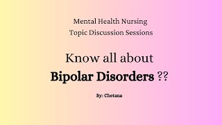 Know all about Bipolar Disorders