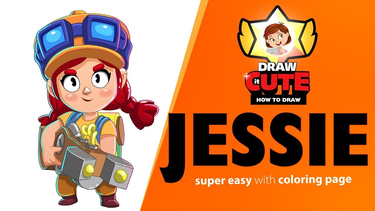 How to draw Jessie | Brawl Stars super easy drawing ...