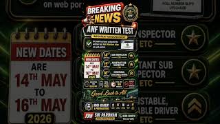 🚨 ANF Written Test Dates Announced! 😱Roll No Slips Uploaded | 14–16 May FINAL 🔥Late mat ho jao