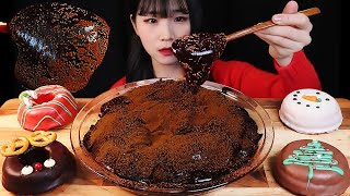 초코푸딩에 빠진 초코케이크 디저트 먹방🍫(ft,도넛) CHOCOLATE PUDDING CAKE DONUTS MUKBANG ASMR | EATING SOUNDS