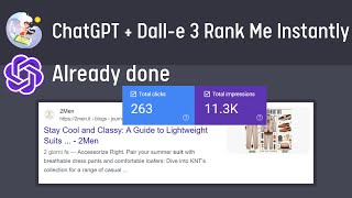 I Can’t BELIEVE How Quickly This ChatGPT SEO Strategy Ranked on Google