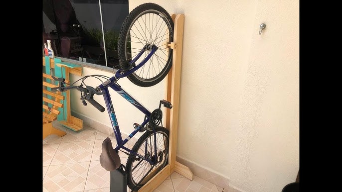 🚲 Cómo hacer UN PORTA BICICLETA de madera – (SOPORTE O COLGADOR de  bicicleta a la pared) 