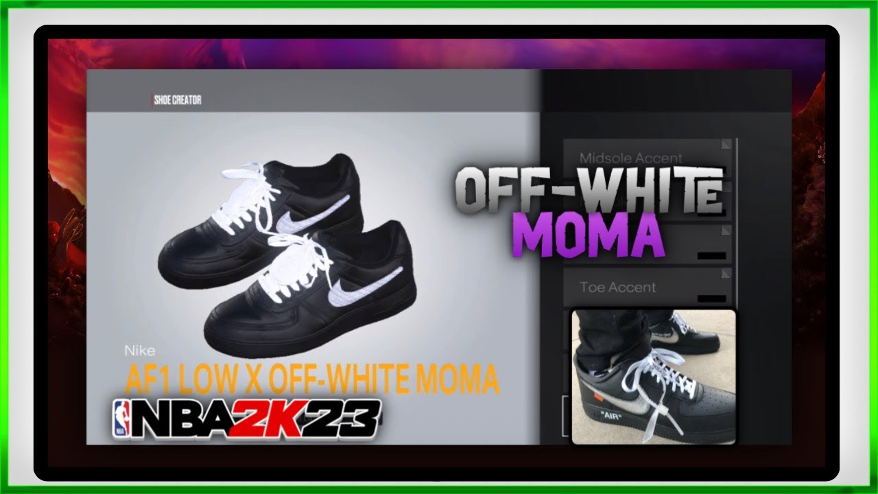 NBA 2K23 Shoe Creator - Nike AF1 Low Off-White “Moma” 