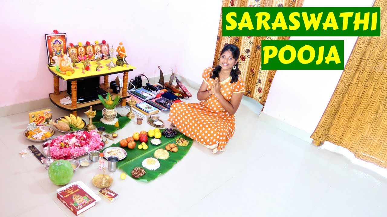 Saraswathi Pooja Aayudha Pooja Arrangements Step by Step Explanation