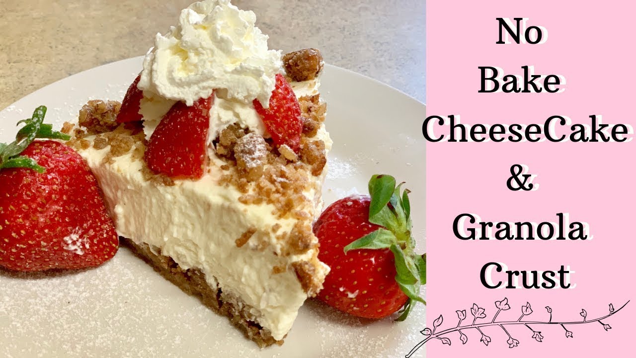 HOW TO MAKE EASY NO BAKE CHEESECAKE WITH GRANOLA CRUST / SUGARFREE / IN
