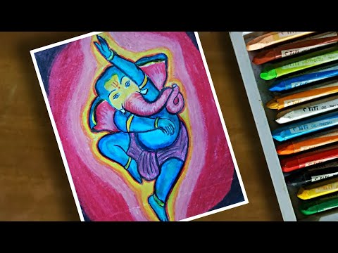 Ganesh Chaturthi Drawing easy/Ganesh chaturthi special drawing/Oil pastel/Ganpati drawing for kids