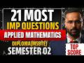 21 Most Important Questions | Applied Mathematics | Diploma MSBTE Sem 2 | Pradeep Giri Sir
