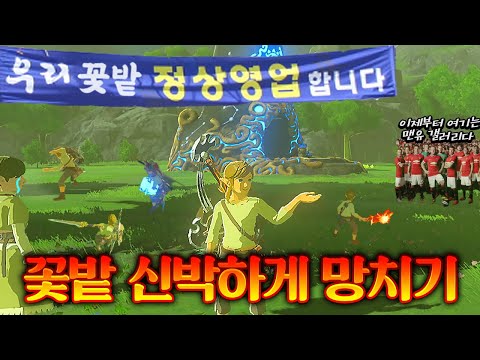 야숨 꽃밭을 여러가지 방법으로 박살내보자 (젤다의 전설 야생의 숨결)