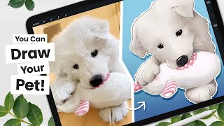 How to CARTOON your PET from a picture • Procreate Tutorial