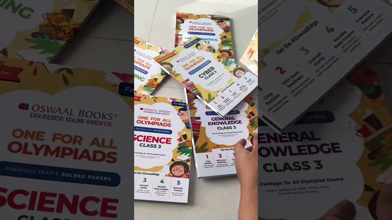 Olympiad Previous Years Solved Papers Class 3 Maths English Science Reasoning Cyber GK
