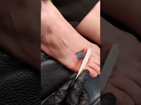 تاتو پروانه سه بعدی کاور تتوی قبل