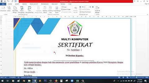 Cara Membuat Sertifikat Secara Otomatis Menggunakan Mail Merge Pada Ms Word