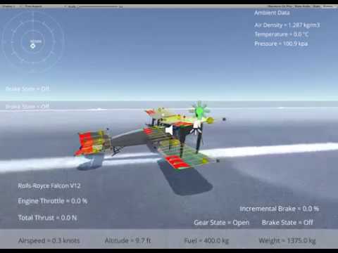 Silantro Unity3d Flight Simulator: Bristol F2B Flight Test