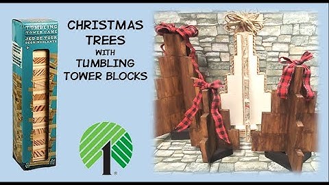 Tumbling Tower Blocks Christmas Trees DOLLAR TREE