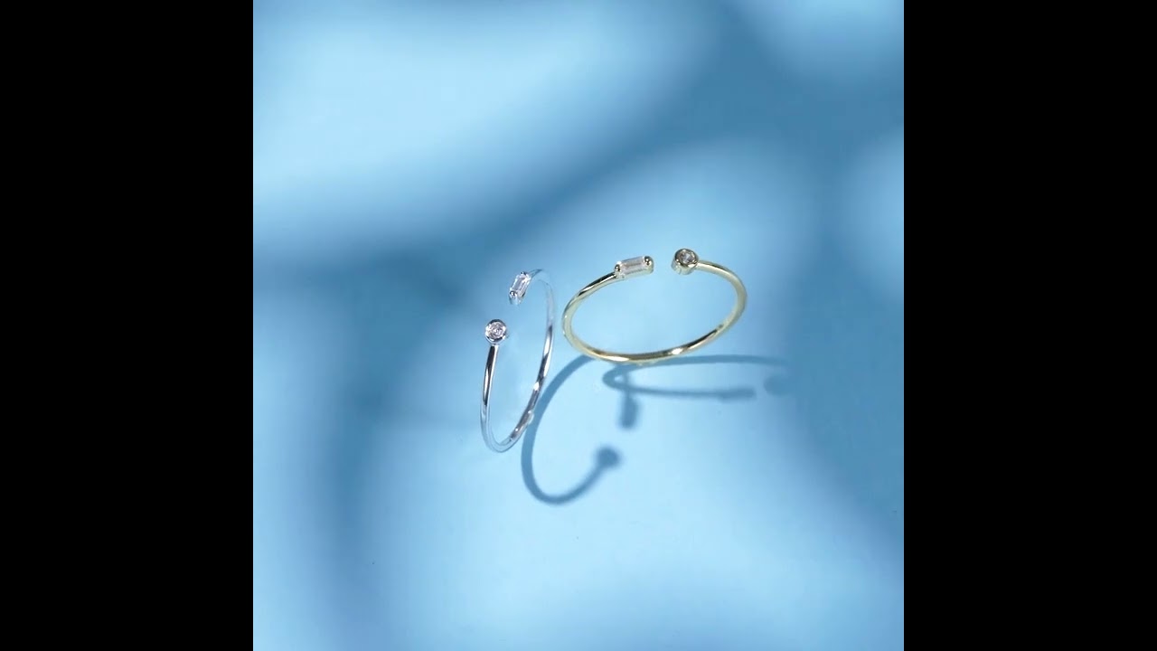 Modian Real 925 Sterling Silver Simple Thin Clear CZ Finger Rings