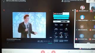 rickrolling my class in Google meet