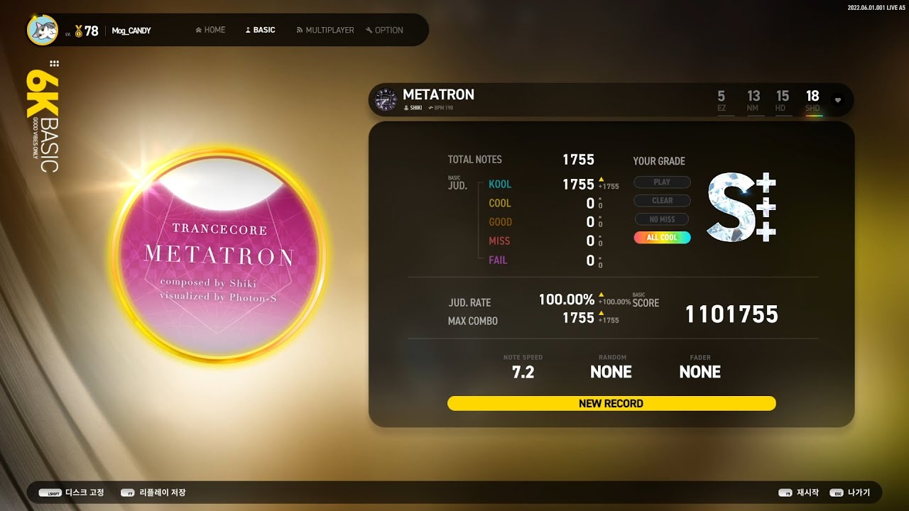 [EZ2ON REBOOT : R] METATRON - 6K BASIC SHD (18) ALL KOOL - YouTube