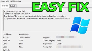 How To Fix .NET Runtime Error 1026, Exception Code c00000fd in Windows