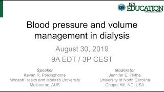 KDIGO-ISN Blood Pressure & Volume Management in Dialysis Webinar