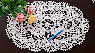 Oval Crochet TABLE RUNNER Chic Crochet Designs With Crochet BORDER - link parts 👇