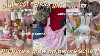 🎧🩰☆ pinterest girl- prepare + glow up with me for back to school *intense* | haul, nails & lashes