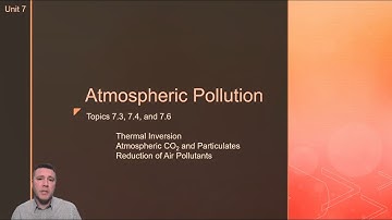 7.3, 7.4, and 7.6 - Thermal Inversion, Atmospheric CO2 and Particulates, and Reduction of Air Poll.