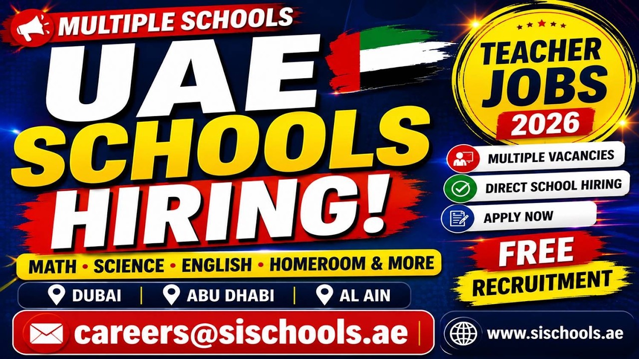 UAE Teacher Jobs 2026 🇦🇪 | Multiple Schools Hiring Now | Latest ...