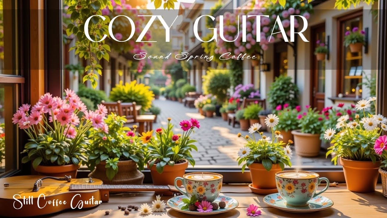 Нежные гитарные мелодии для утреннего кофе | Весенняя атмосфера кофейни