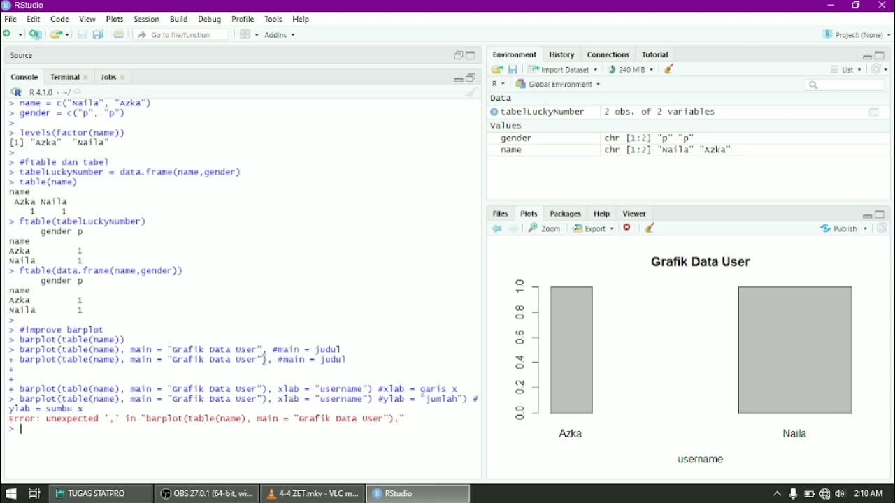 Fungsi Dasar R, Mengenal Factor & Levels, serta Ftable & Tabel pada