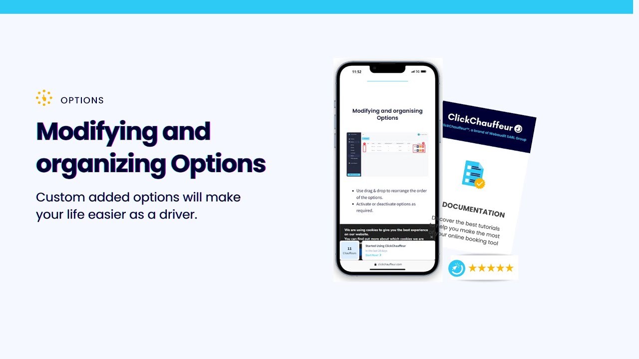 Modifying and Organizing Options on ClickChauffeur
