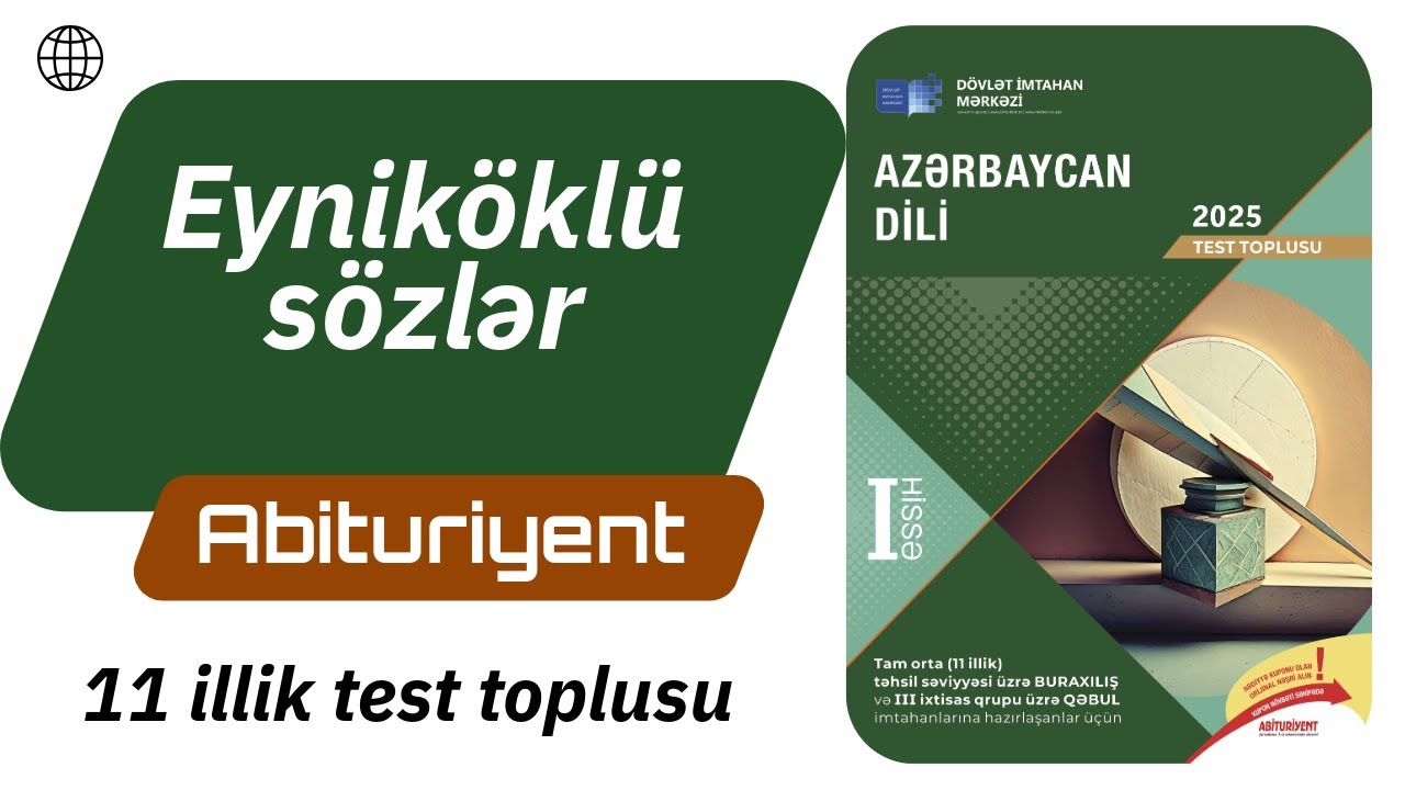 Eyniköklü sözlər / Azərbaycan dili test toplusu 2025