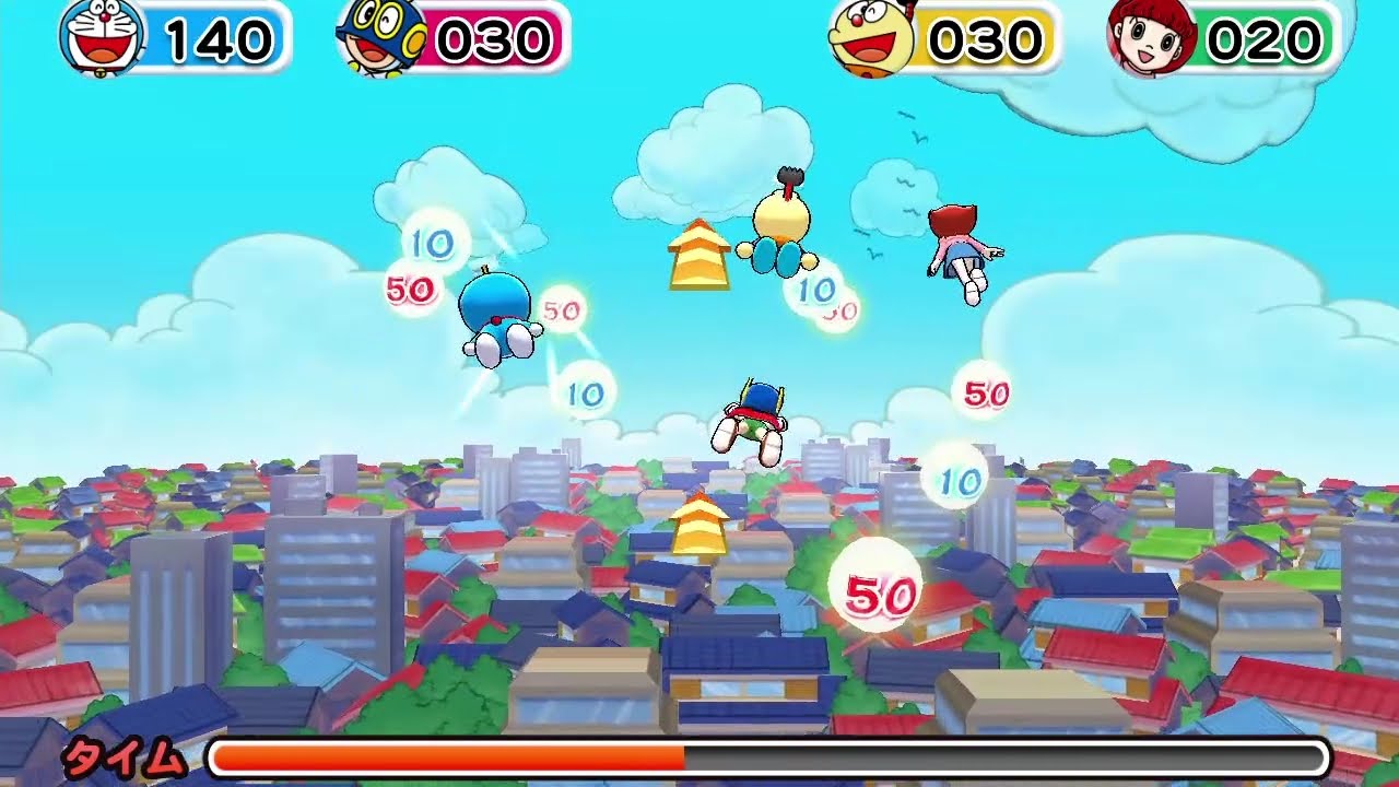 ミニゲーム紹介 飛んで集めて 大空中レース 藤子 F 不二雄キャラクターズ 大集合 Sfドタバタパーティー Youtube