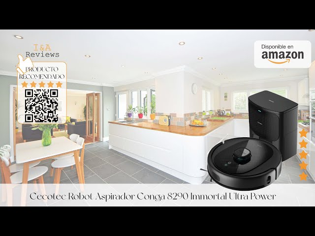 Robot Aspirador y Friegasuelos Cecotec Conga 8290 Immortal Ultra Power Home  X-Treme, 2 L, Autonomía 280 min - Negro