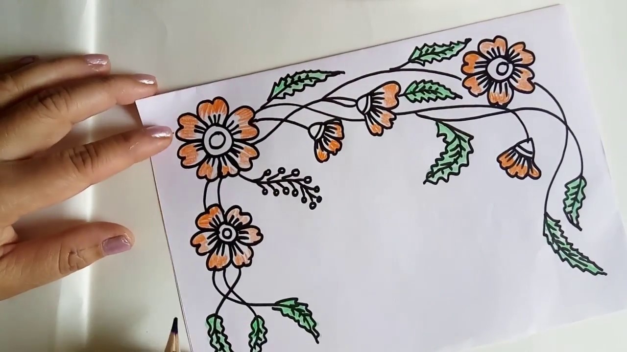 Project File Design Decorating School Notebooks Flower Drawing For Beginners