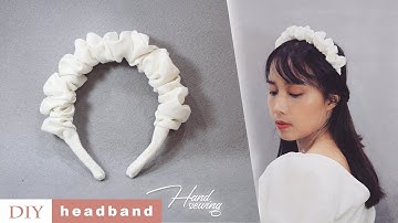 DIY White Scrunchies HEADBAND 💕  Handmade Linen Hair Accessories | Hand Sewing | TUTORIAL