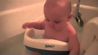 Cooper's 1st bath in the big boy tub!