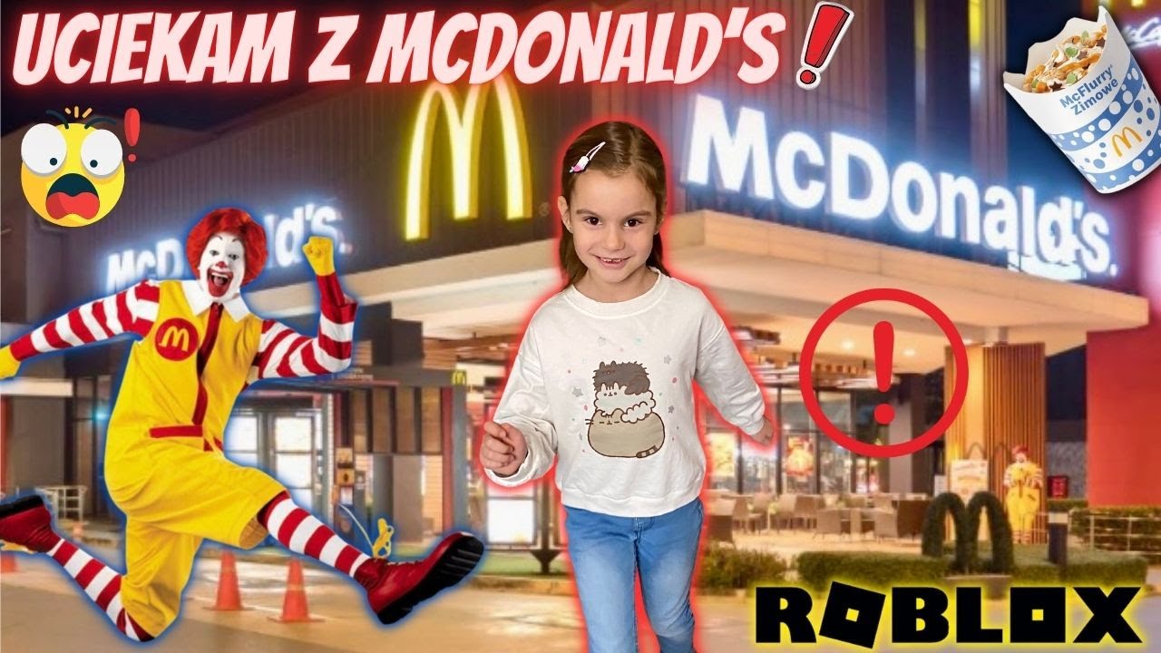 Oliwia ucieka z McDonald's w Nowy Rok🍟🍔 Czy uda Jej się wygrać lody McFlurry?🍦Roblox🎮
