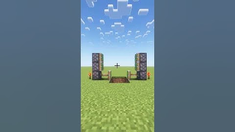 Cách xây cửa tự động bằng piston(máy đá đỏ)||Ken MC