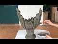 Make Flower Pots From Fabric And Cement / Ideas For Garden Decoration