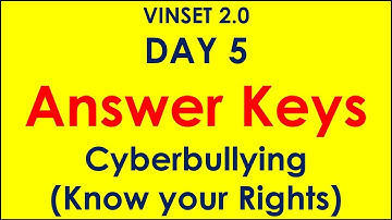 VINSET 2.0 Day 5 // Answer Keys // Cyberbullying (Knowing Your Rights) - Exit Quiz