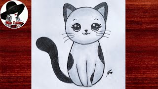 Easy Cat Drawing | How To Draw A Cute Cat Very Easy