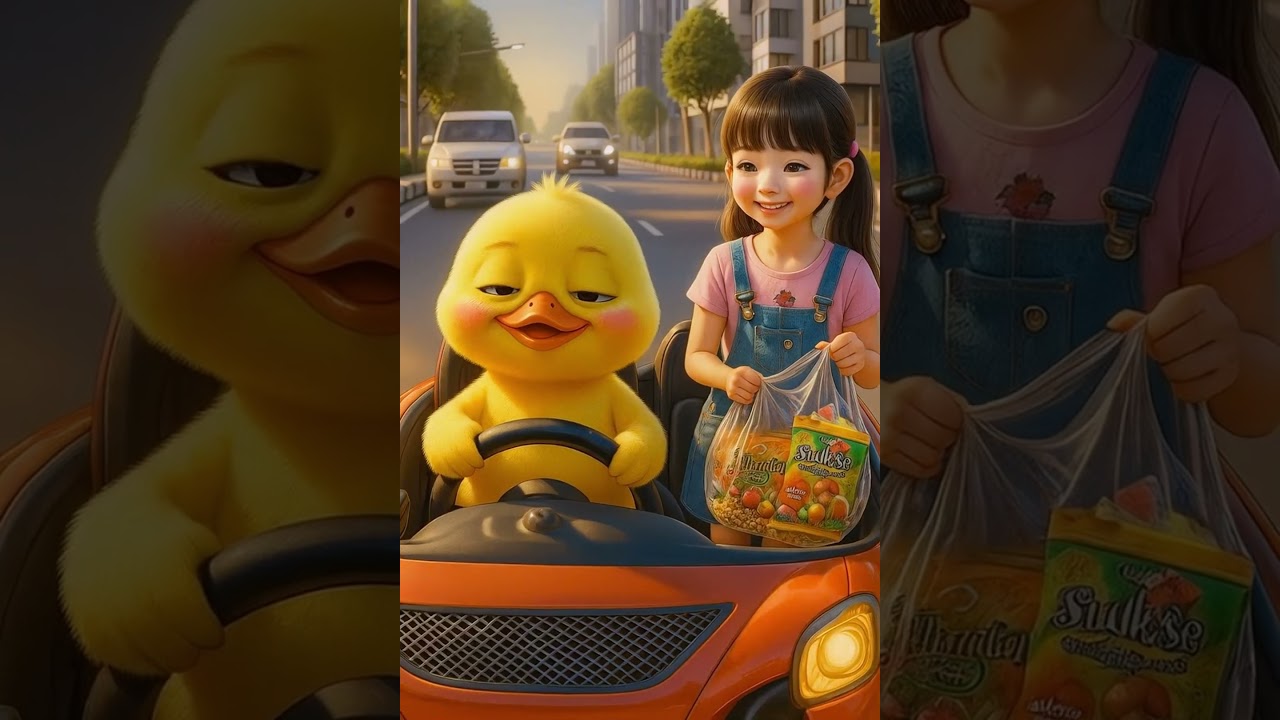 Supermarket Fun Duck & Little Girl Shop for the Yummiest Treats! 🛒🐥🍰