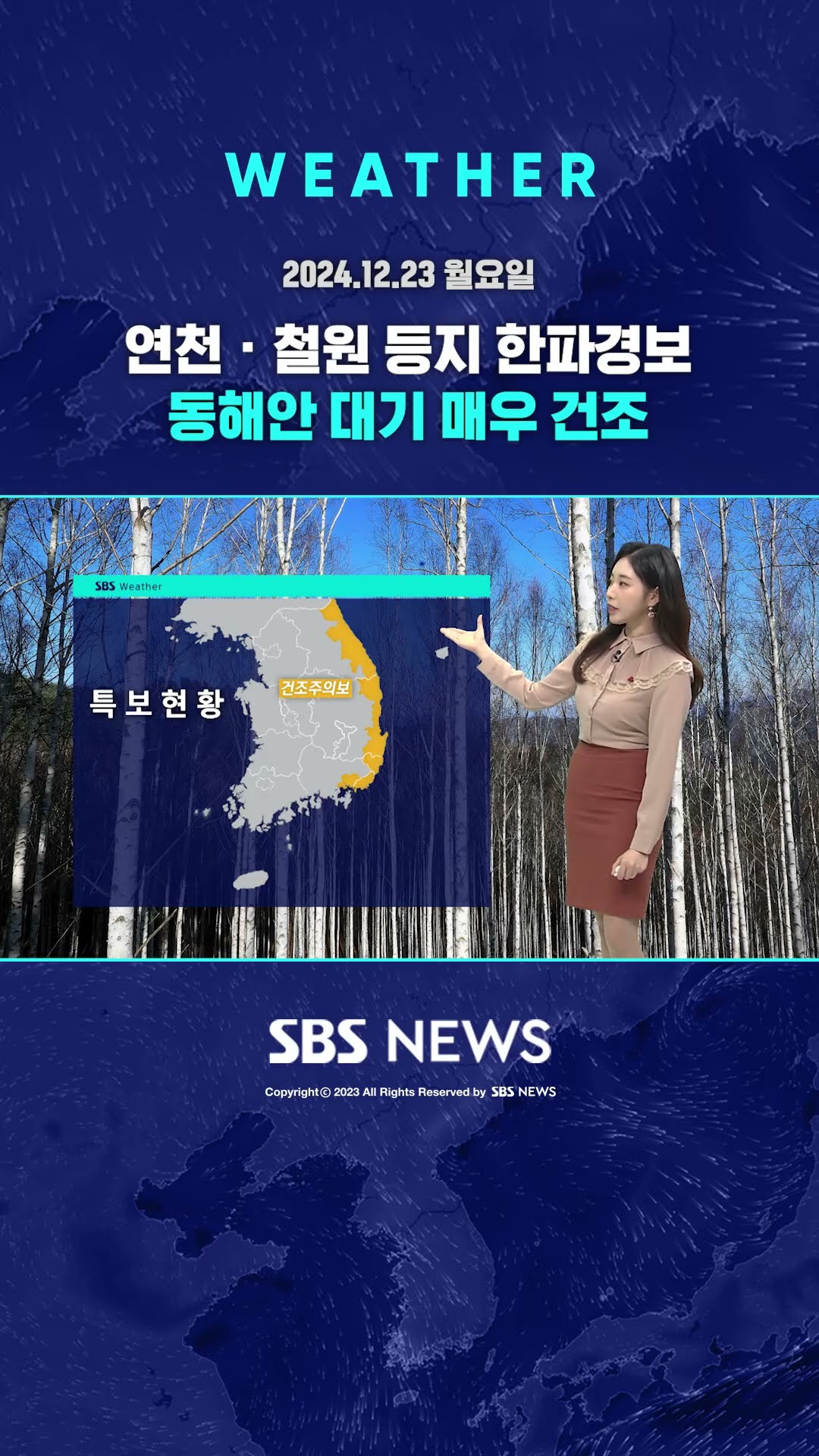 [날씨] 연천 · 철원 등지 한파경보…동해안 대기 매우 건조 #shorts